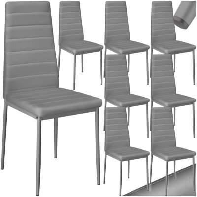 Tectake lot de 8 chaises avec surpiq&ucirc;re - gris 404121