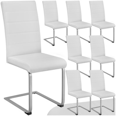 Tectake lot de 8 chaises bettina - blanc 404128