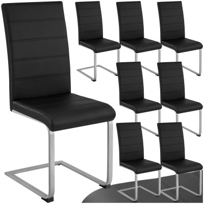 Tectake lot de 8 chaises bettina - noir 404127