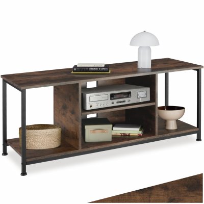 TECTAKE  Meuble bas avec quatre compartiments ouverts et une &eacute;tag&egrave;re variable - 120 cm