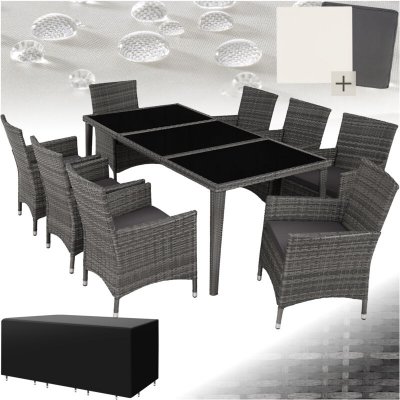 TECTAKE  - Salon de jardin Avec cadre en aluminium - gris