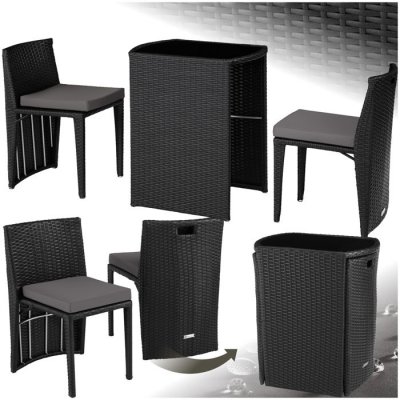 TECTAKE  salon de jardin hambourg 2 places en aluminium - noir 404208