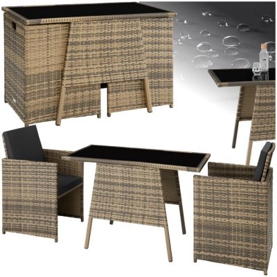 TECTAKE  Salon de jardin LAUSANNE 2 places - marron naturel