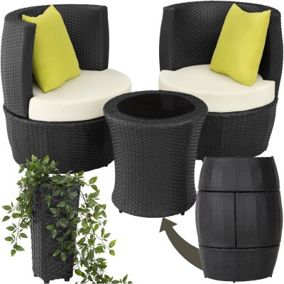 TECTAKE  salon de jardin nice 2 places en aluminium - noir 403139