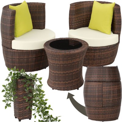 TECTAKE  Salon de jardin NICE 2 places en aluminium - noir/marron