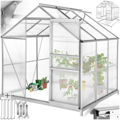 TECTAKE  Serre de jardin avec embase en aluminium - 190 x 185 x 195 cm