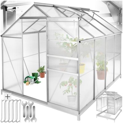 TECTAKE  Serre de jardin avec embase en aluminium - 250 x 185 x 195 cm