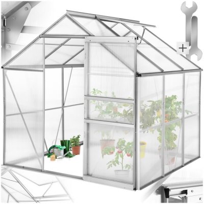 TECTAKE  serre de jardin en aluminium - 190 x 185 x 195 cm 402473