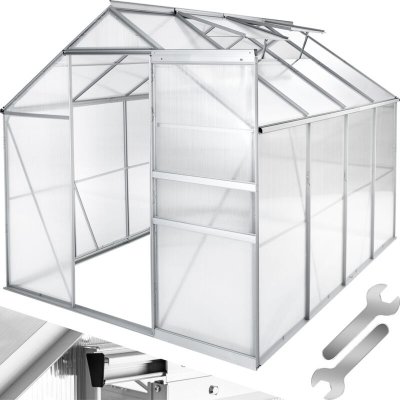 TECTAKE  serre de jardin en aluminium - 250 x 185 x 195 cm 402476