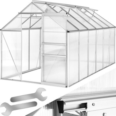 TECTAKE  serre de jardin en aluminium - 375 x 185 x 195 cm 402479