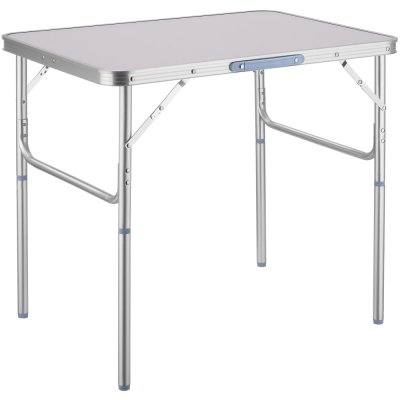 TECTAKE  Table de Camping Pique Nique Pliante en Aluminium 75 cm x 55 cm x 68 cm Gris
