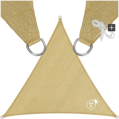 TECTAKE  Voile d'ombrage triangulaire, beige - 360 x 360 x 360 cm