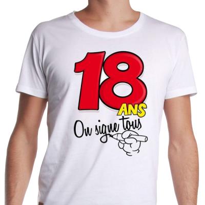 GENERIQUE Tee-shirt 18 ans &agrave; d&eacute;dicacer avec stylo feutre 