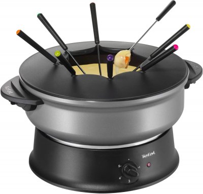 TEFAL  appareil &agrave; wok et Fondue pour 8 personnes 1200W noir gris