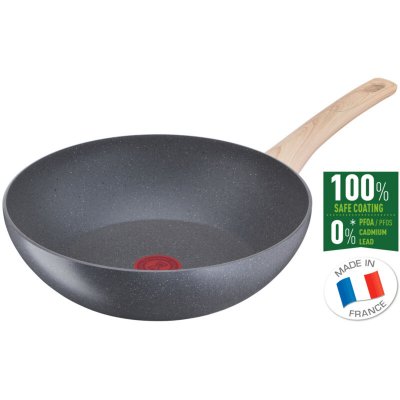 TEFAL  - Po&ecirc;le wok aluminium 28cm gris/bois clair g2661902 - gris