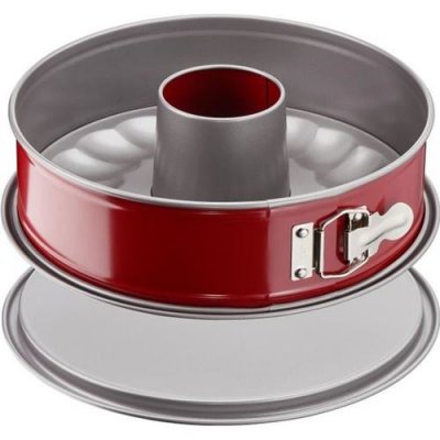 TEFAL J 1642814 Delibake Moule A Savarin A Charni&egrave;re 27 cm Acier Rouge Carbone