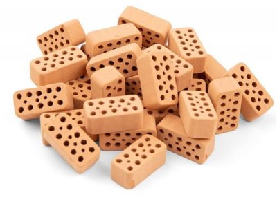 TEIFOC  blocs de construction junior 17 x 10 x 5 cm stone brown 32-part
