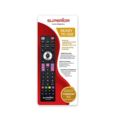 SUPERIOR ELECTRONICS T&eacute;l&eacute;commande de remplacement pour TV THOMSON & TCL pr&ecirc;te &agrave; l'emploi