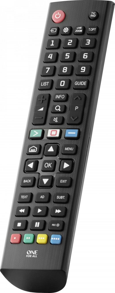 ONE FOR ALL T&eacute;l&eacute;commande pour TV LG  URC4911 Noir 