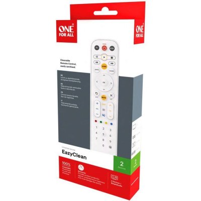 ONE FOR ALL T&eacute;l&eacute;commande Universelle EazyClean 2en1 - White
