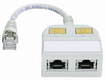 TELEGARTNER Teleg&auml;rtner Adaptateur Cat. 5 avec bo&icirc;tier de 2 Ports RJ45