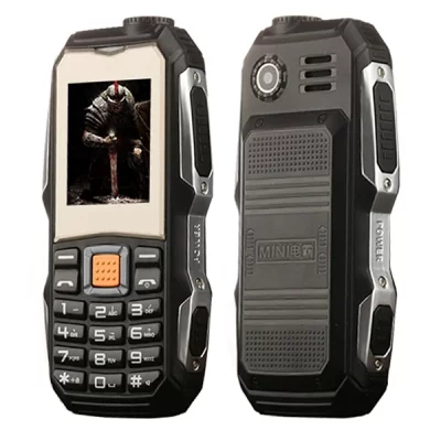YONIS T&eacute;l&eacute;phone antichoc waterproof double SIM portable chantier lampe LED radio Noir