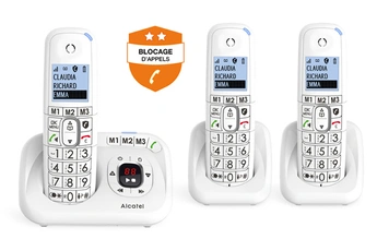 ALCATEL T&eacute;l&eacute;phone fixe sans fil avec r&eacute;pondeur  XL785 Trio Blanc