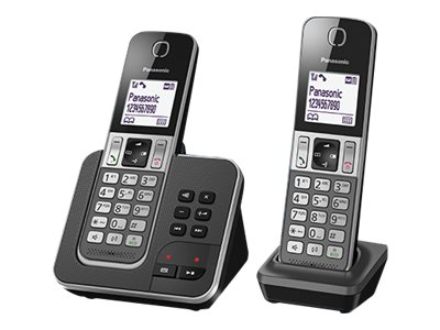 PANASONIC T&eacute;l&eacute;phone fixe sans fil duo avec r&eacute;pondeur  TGD322FRB