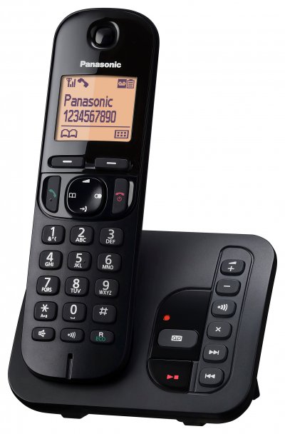 PANASONIC T&eacute;l&eacute;phone fixe sans fil  KX-TGC220FRB Noir avec r&eacute;pondeur