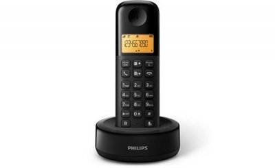 PHILIPS T&eacute;l&eacute;phone fixe sans fil  D1601B Noir