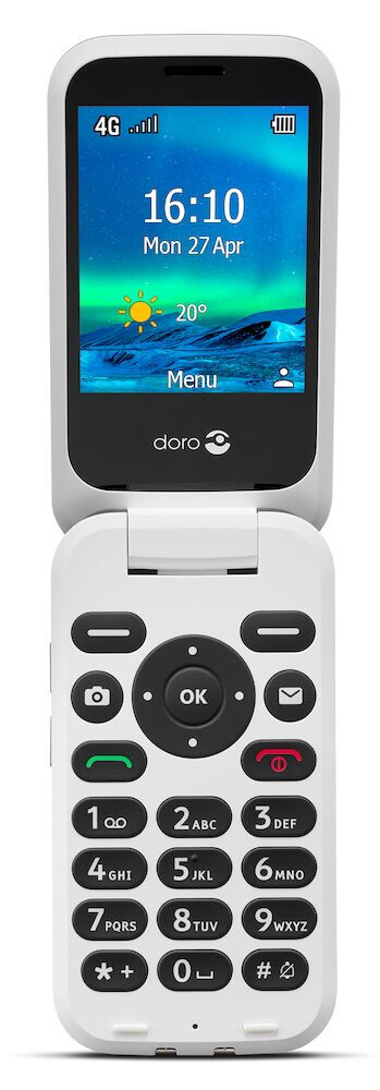 DORO T&eacute;l&eacute;phone portable &agrave; clapet seniors  6820 2,8 pouces Noir 