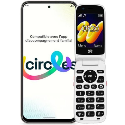 SPC T&eacute;l&eacute;phone portable enfant  WILD STAR sans Internet GPS SOS 4G &agrave; clapet Blanc &Eacute;cran 2.8