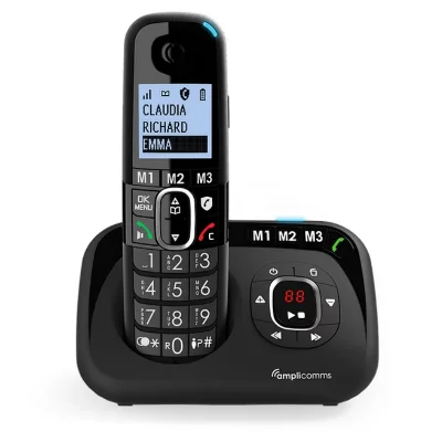 AMPLICOMMS T&eacute;l&eacute;phone sans fil  T&eacute;l&eacute;phone sans fil senior avec r&eacute;pondeur