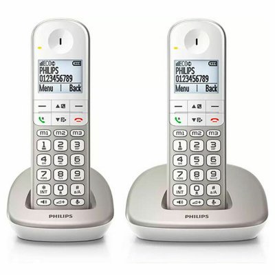 PHILIPS T&eacute;l&eacute;phone sans fil  xl4902s/22 1,9"" 550 mah gap (2 pcs) blanc