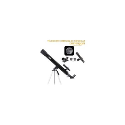 OMEGON T&eacute;lescope AC 50/600 AZ + Monture azimutale + tr&eacute;pied alu + Occulaires 12,5mm / 20mm