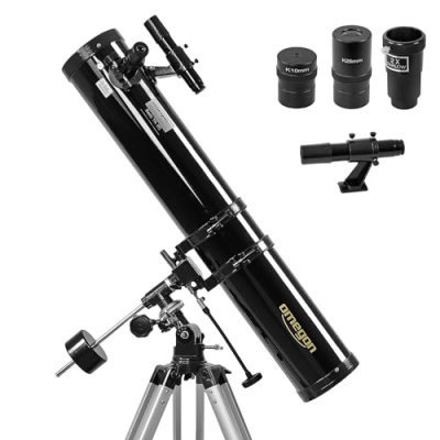 OMEGON T&eacute;lescope N 114/900 EQ-1 + Monture &eacute;quatoriale + 2 oculaires + Lentilles barlow + Viseur + tr&eacute;pied