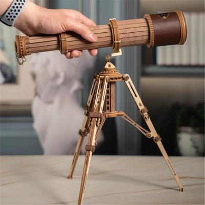 ROBOTIME T&eacute;lescope Pirate De Puzzle M&eacute;canique En Bois  3d