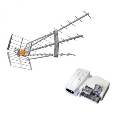 TELEVES  Pack Antenne DAT HD BOSS LR LTE700 (C.21 - C.48) Gain 47dBi ! TNT UHF + Alimentation 24V