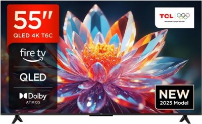 TCL T&eacute;l&eacute;viseur 55T6C 55 Pouces QLED 4K UHD Fire TV Smart TV HDR Multi Format Dolby Atmos Motion Clarity