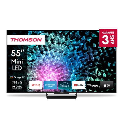 THOMSON T&eacute;l&eacute;viseur  55MG7C15 55"" (139 cm) QLED MiniLED 4K UHD 144 Hz Google TV