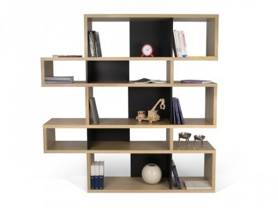 Tema home Biblioth&egrave;que London H. 100 x L.156 cm - Blanc/Noir