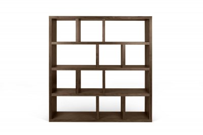 Temahome - &eacute;tag&egrave;re biblioth&egrave;que ""berlin"" 4 niveaux 150cm noyer