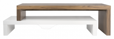 TEMAHOME  - meuble tv ""cliff"" 120cm blanc mat & noyer