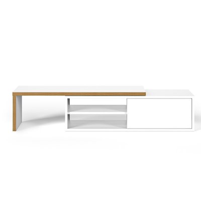 TEMAHOME  - meuble tv ""move"" 110-203cm contreplaqu&eacute; & blanc mat
