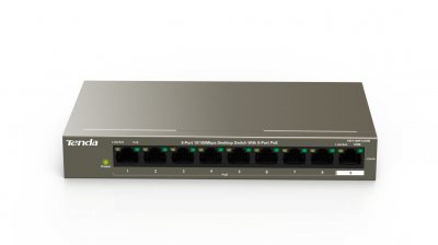 TENDA  Switch PoE 9 Ports 10/100 Mbps aves 8 Ports PoE TEF1109P-8-63W