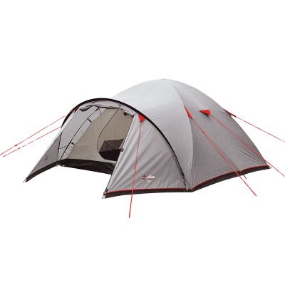 WILSA OUTDOOR Tente corte 4 d&ocirc;me gris et rouge