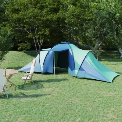 VIDAXL Tente de camping 6 personnes Bleu et vert