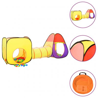 VIDAXL Tente de jeu pour enfants 250 balles Multicolore 255x80x100 cm