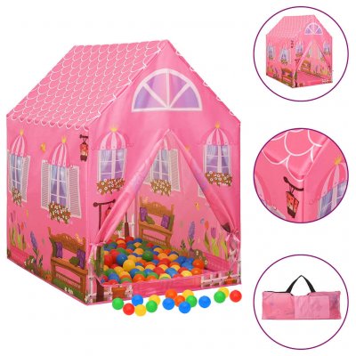 VIDAXL Tente de jeu pour enfants avec 250 balles Rose 69x94x104 cm
