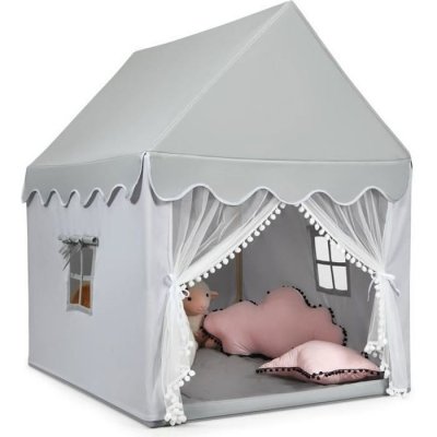 COSTWAY Tente de jeux pour enfants, cabane de style princesse en coton, cadeau pour gar&ccedil;ons et filles